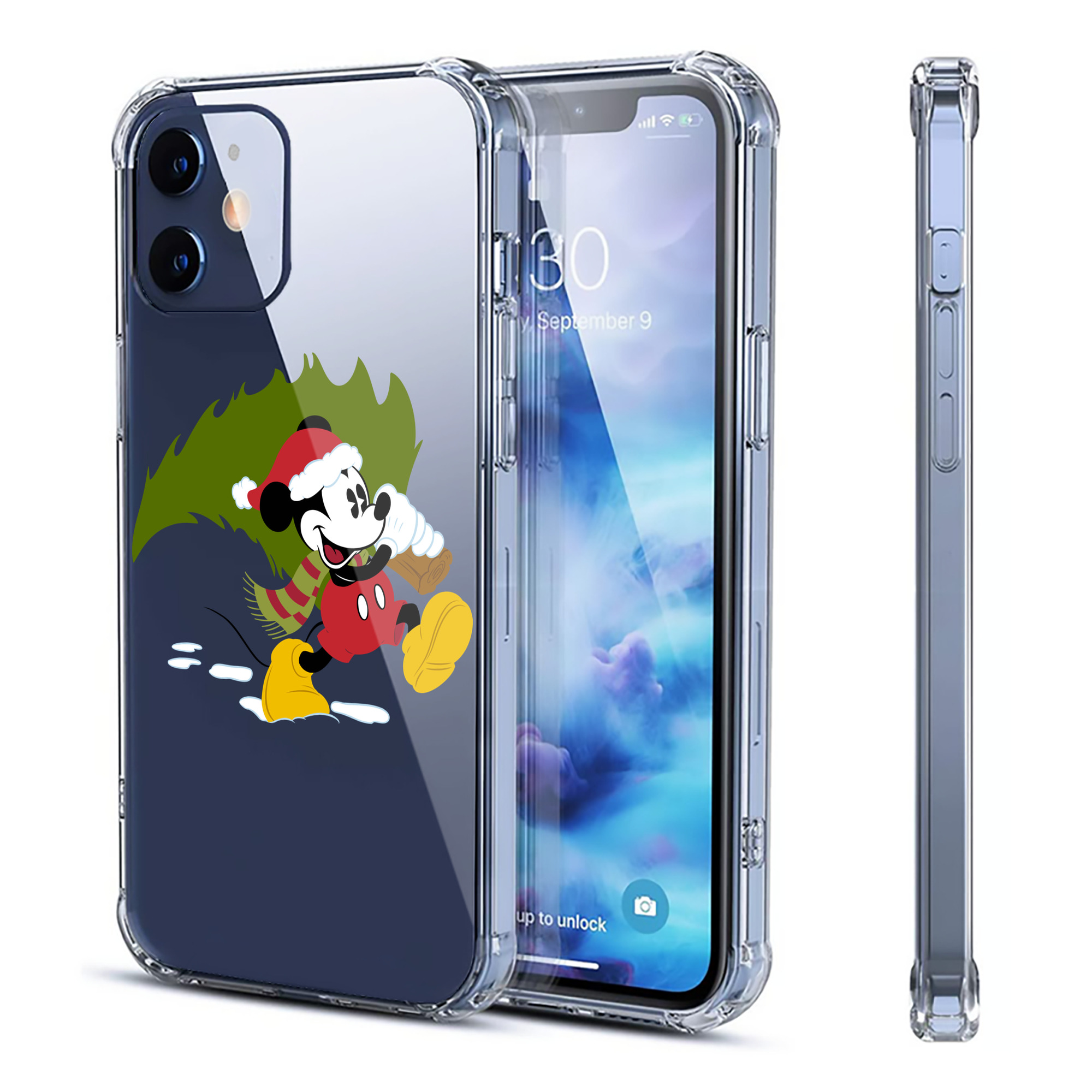 （画像用） ミッキーマウス Mickey Mouse 【iPhone 12シリーズ対応】透明スマホケース（クリアソフトケース）